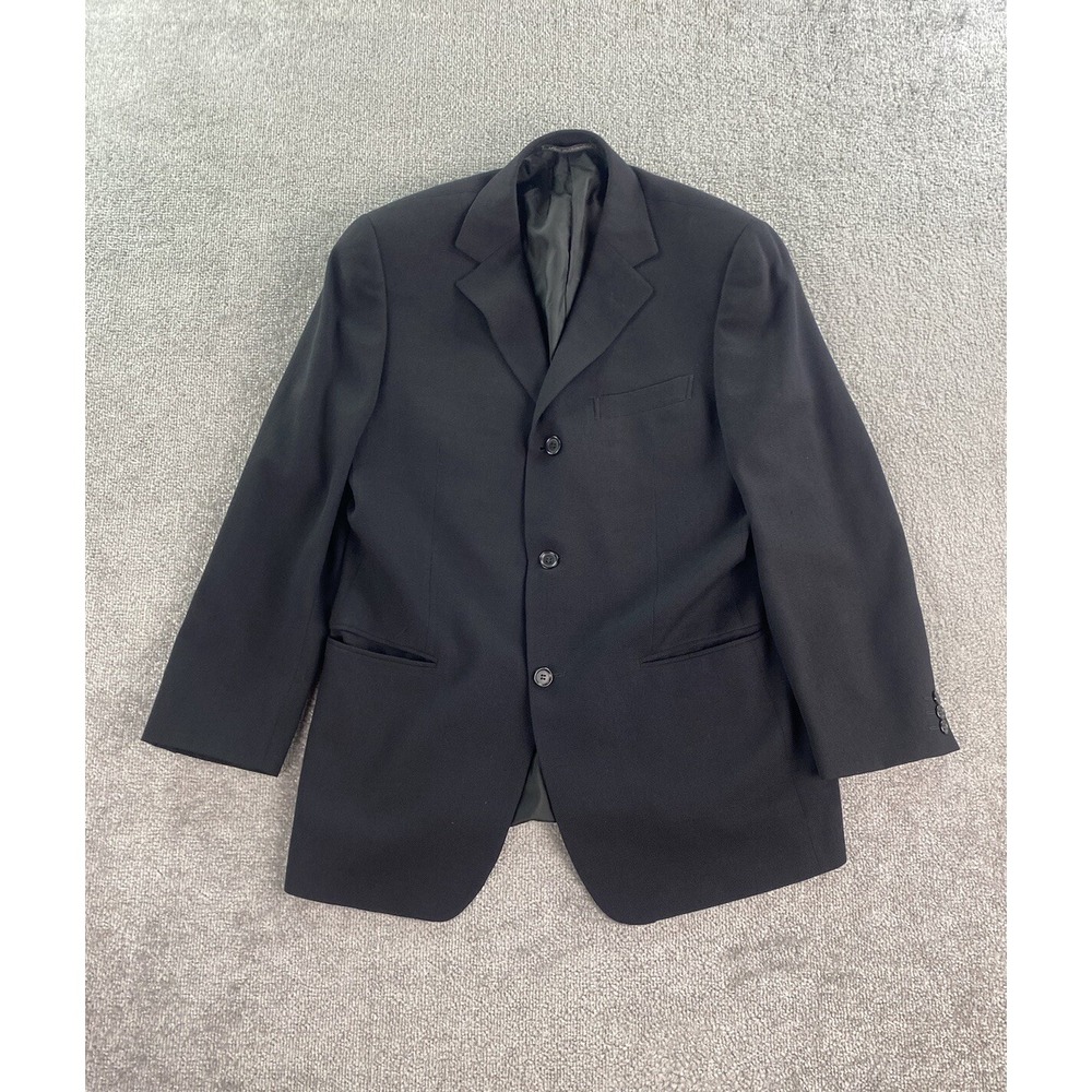 Ermenegildo Zegna Suit Jacket Mens 42 R Black Wool Soft Birdseye Designer Italy